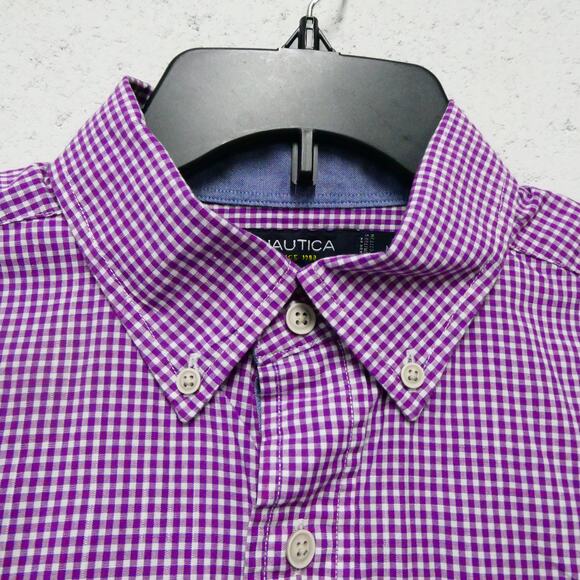 Nautica men's medium long-sleeve button-up shirt top‎ - Picture 1 of 7